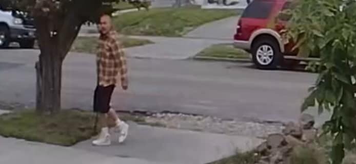 Xavier Desforges’s doorbell camera captured this image of a man holding a gun following Remi’s shooting.