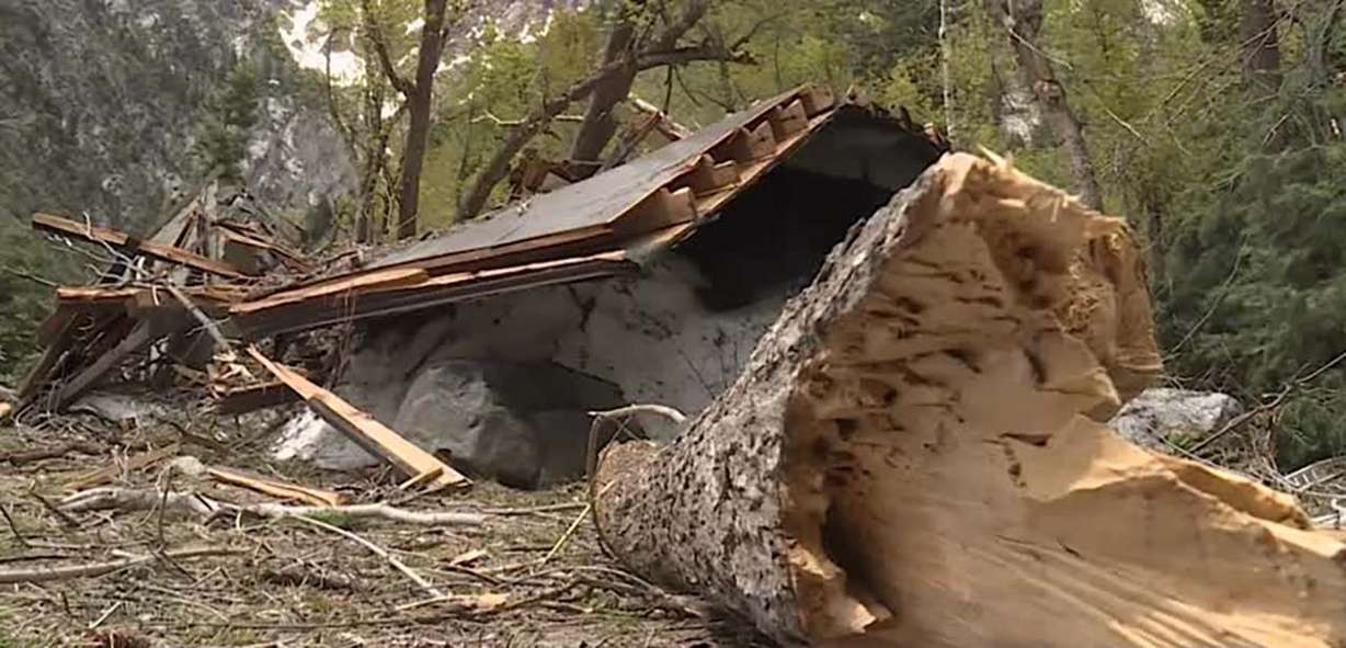 Debris from record-breaking snowfall and avalanches is shown in Little Cottonwood Canyon Wednesday. Spring cleanup is a bigger job than usual this year.