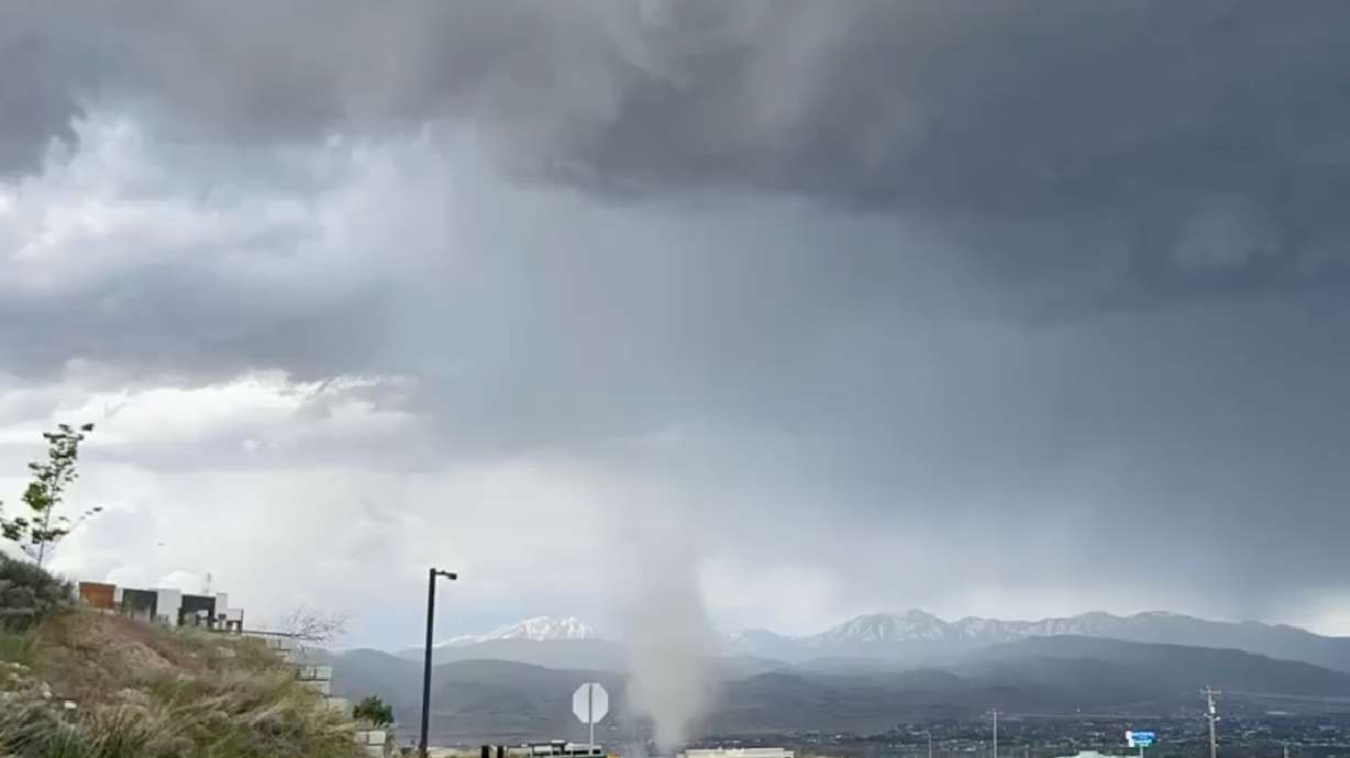 An image of a landspout that formed in the Herriman and Bluffdale area Thursday afternoon.