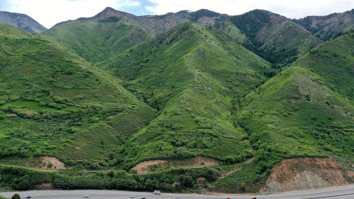 The location of Granite Construction Company’s proposed I-80 South Quarry is pictured on the south side of Parleys Canyon near Salt Lake City on May 31.