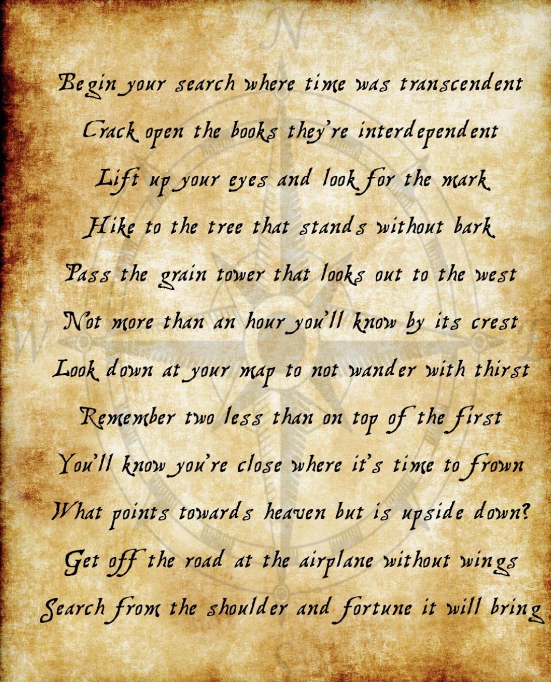 An image of the treasure hunt's first clue.