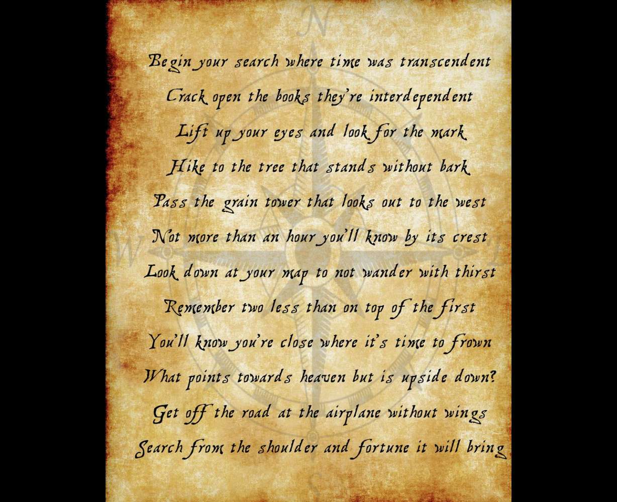 An image of the treasure hunt's first clue.