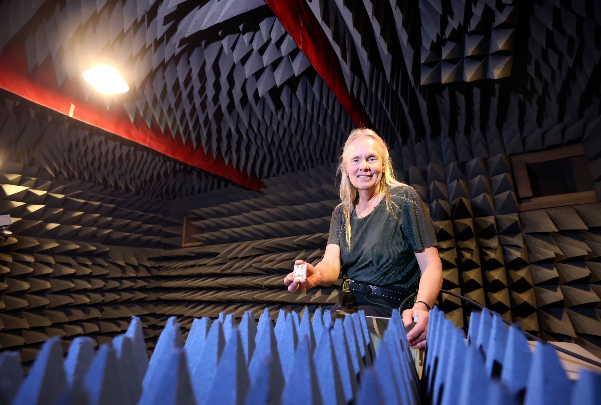Professor Cynthia Furse, seen at the University of Utah on May 23, says artificial intelligence has been used to develop antennas for decades.