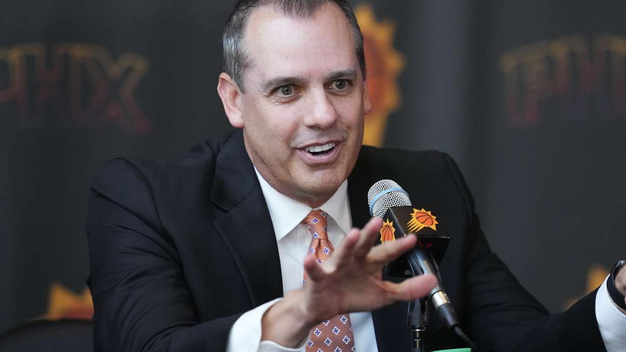 Phoenix Suns new head coach Frank Vogel speaks during a news conference Tuesday, June 6, 2023, in Phoenix.
