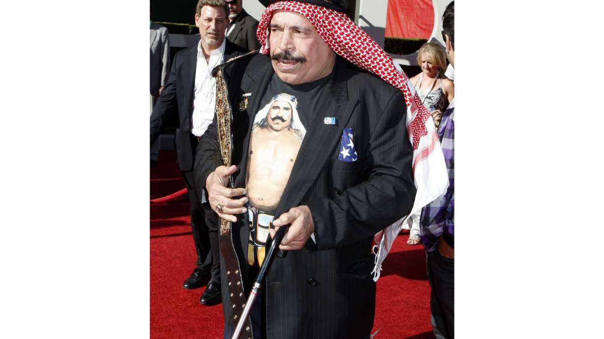 FILE - The Iron Sheik arrives at the ESPY Awards in Los Angeles on July 15, 2009. The Iron Sheik, born Hossein Khosrow Ali Vaziri, died Wednesday, June 7, 2023, at age 81.