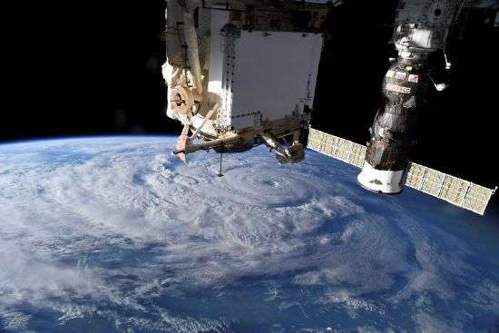 Hurricane Genevieve is seen from the International Space Station orbiting Earth in an image taken by NASA astronaut Christopher J. Cassidy Aug. 19, 2020.