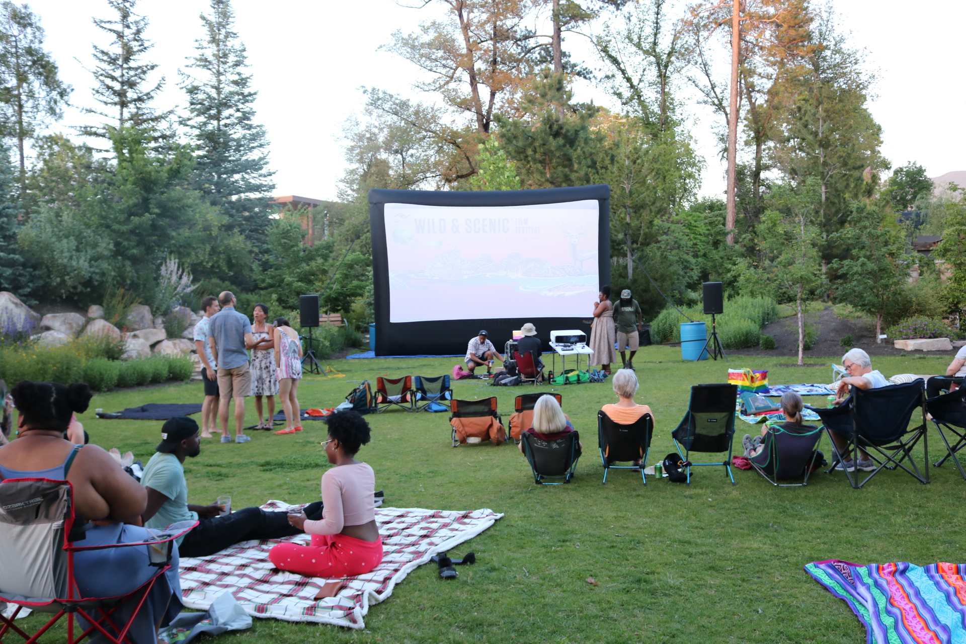 Participants get ready to watch films from the Wild and Scenic Film Festival at the Tracy Aviary in Salt Lake City in 2022.