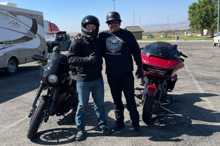 Miguel (right) and his brother, Raul Badillo Jr. (left) are with their motorcycles. Miguel Badillo's family has started a fundraiser to help pay for his medical expenses.