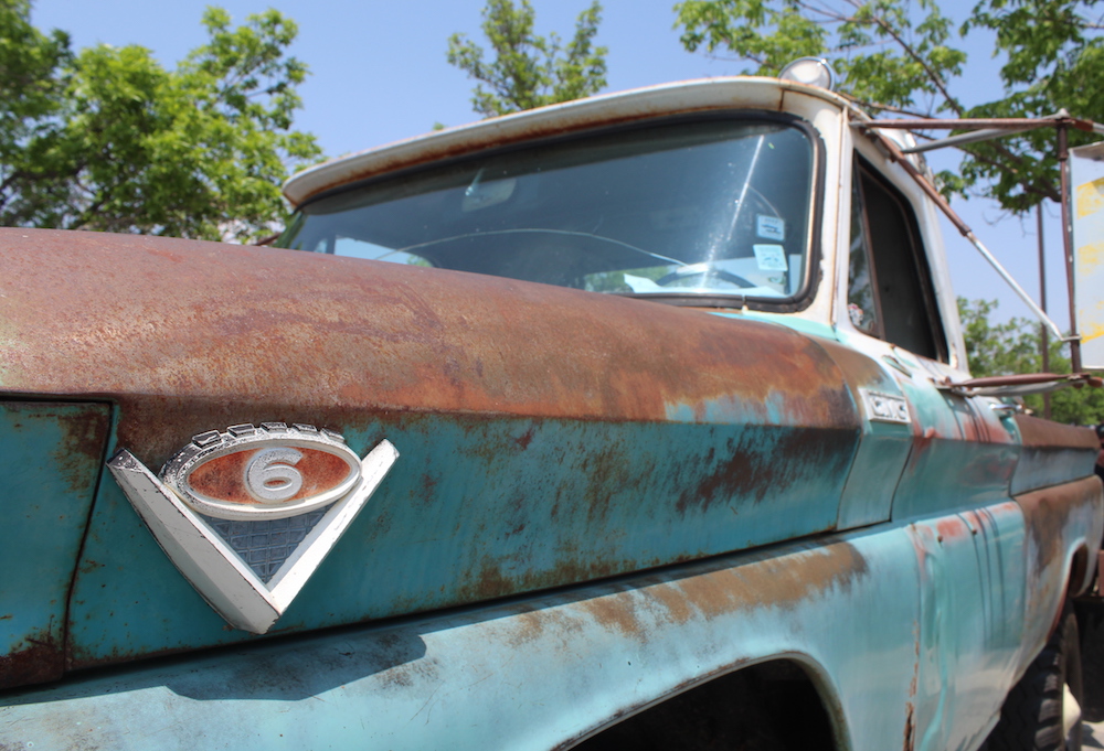 Marty Carrillo's 1963 GMC 4x4 shows its "Big Six" logo at the UVU Auto Expo in May.
