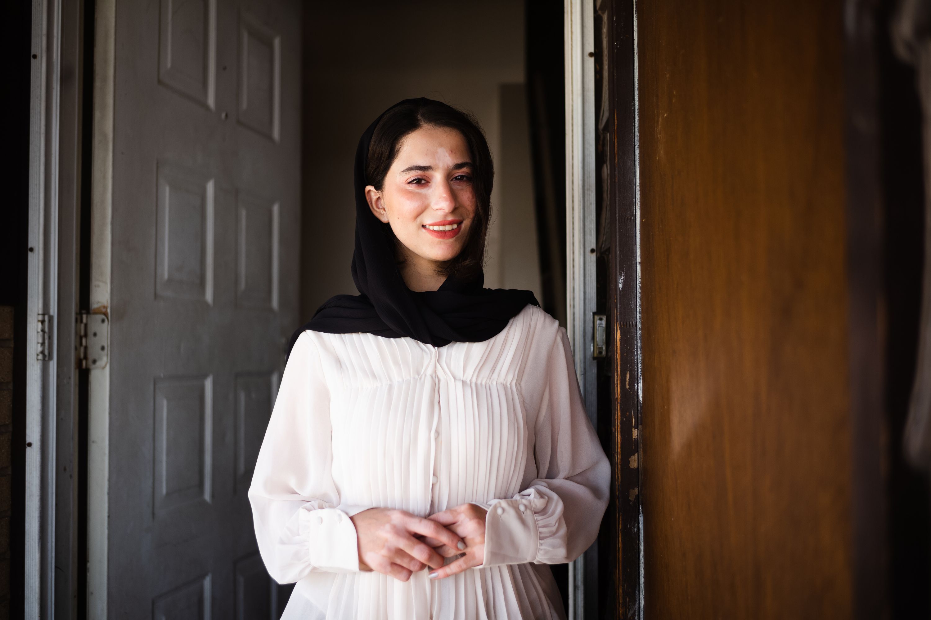 Mahsa Qaderi, an Afghani refugee by way of Kabul, poses for a portrait at her home in West Valley City on Friday.
