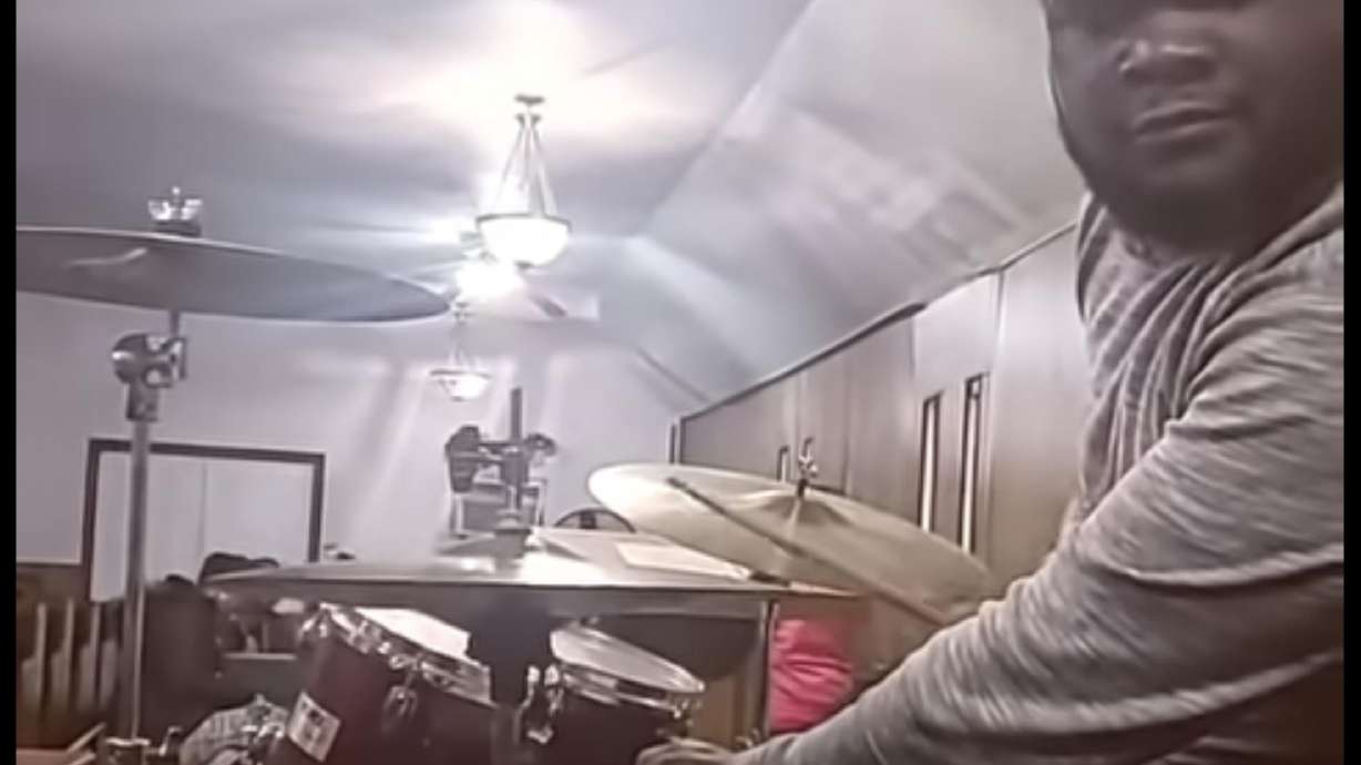 In the video, the drummer is playing a regular beat while he keeps looking into his phone to see if he gets any Facebook Live viewers. It turns out he's actually waiting for his very first live viewer ever — exciting stuff!