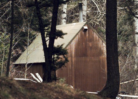 This April 6, 1996 photo shows Ted Kaczynski's cabin in the woods of Lincoln, Mont. Kaczynski, known as the “Unabomber,” has died in federal prison, a spokesperson for the Bureau of Prisons told the Associated Press on Saturday.
