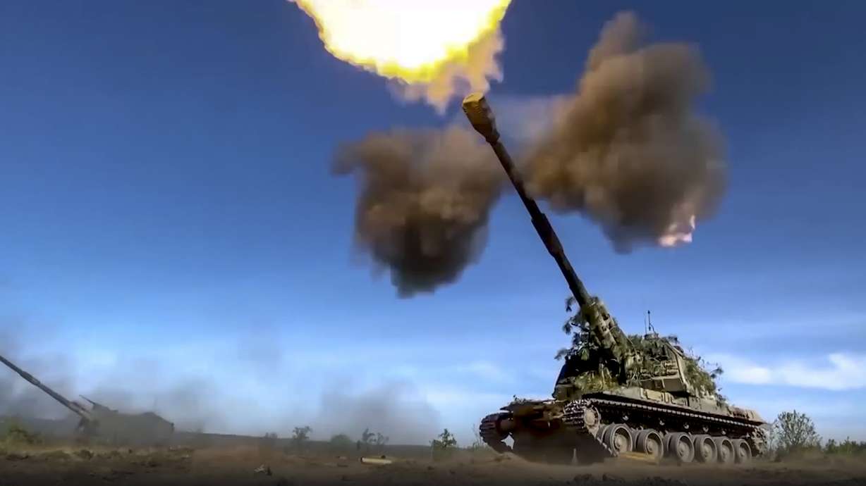 A Russian self-propelled gun fires toward Ukrainian positions at an undisclosed location Monday. Analysts say Moscow has learned from its mistakes so far in Ukraine and has improved its weapons and skills.