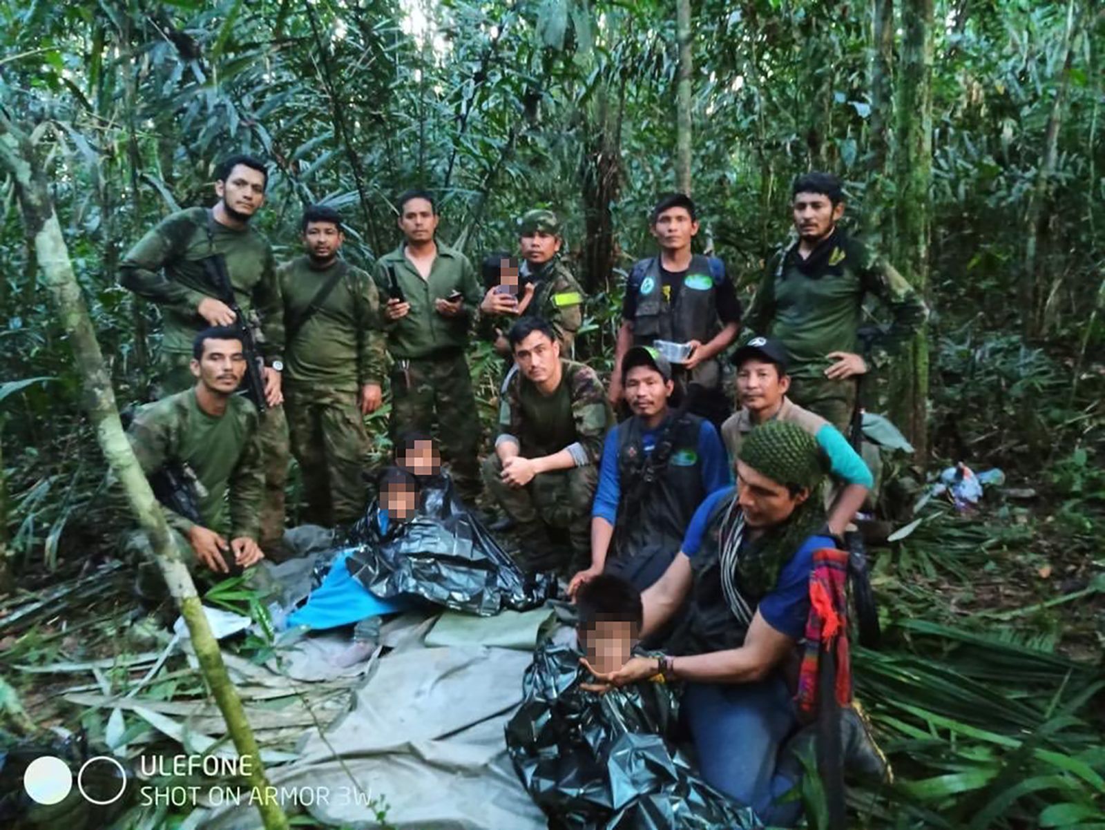 Four children were rescued after 40 days in the Colombia jungle, following a plane crash. A portion of this image has been blurred by CNN to protect personal identity.