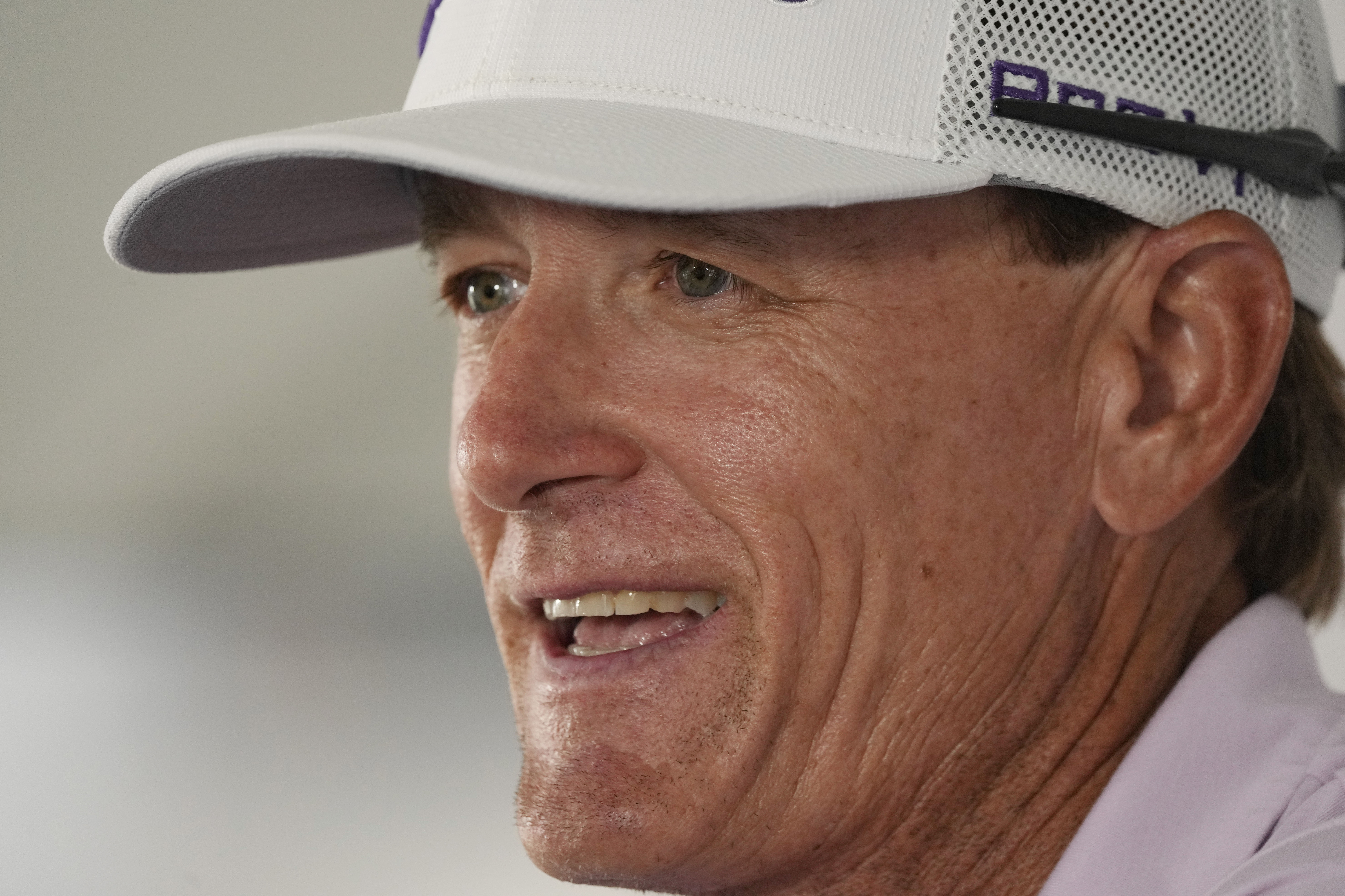 Berry Henson fields questions at the U.S. Open golf tournament at Los Angeles Country Club, Monday, June 12, 2023, in Los Angeles. 