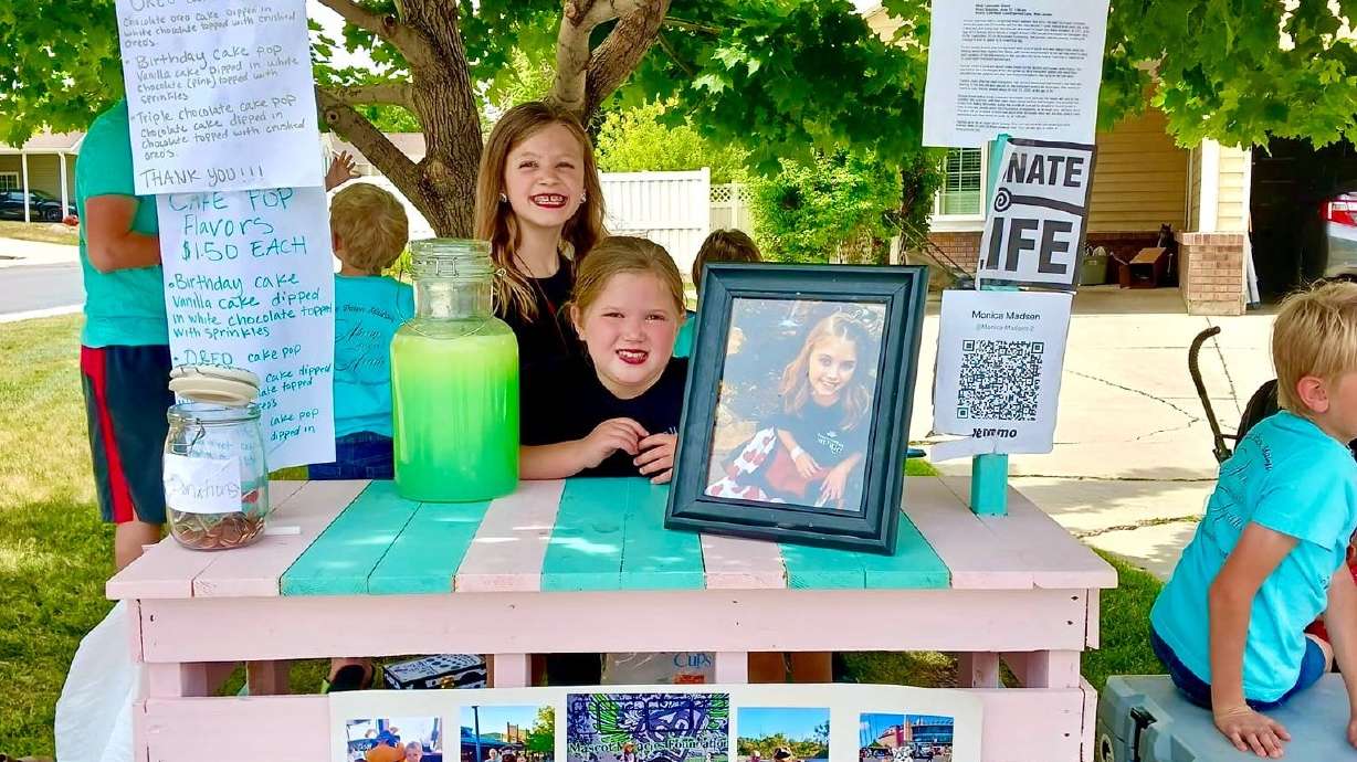 2 girls sell lemonade to raise money for organ donor awareness in honor of their late sister