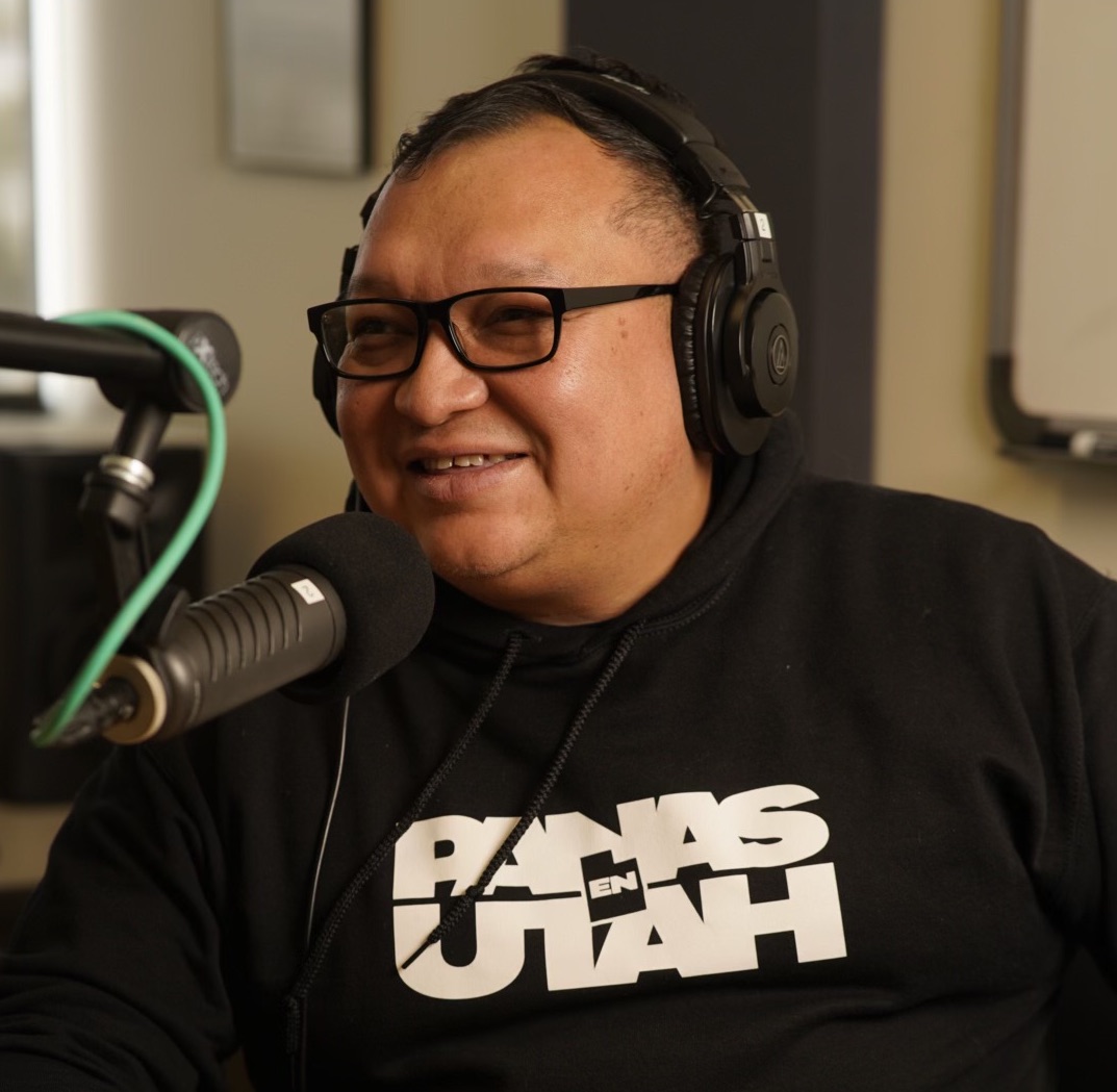 "Panas en Utah" founder Frengy Alvarado records a podcast on Feb. 24. The podcast focuses on informing the Latino community in Utah.