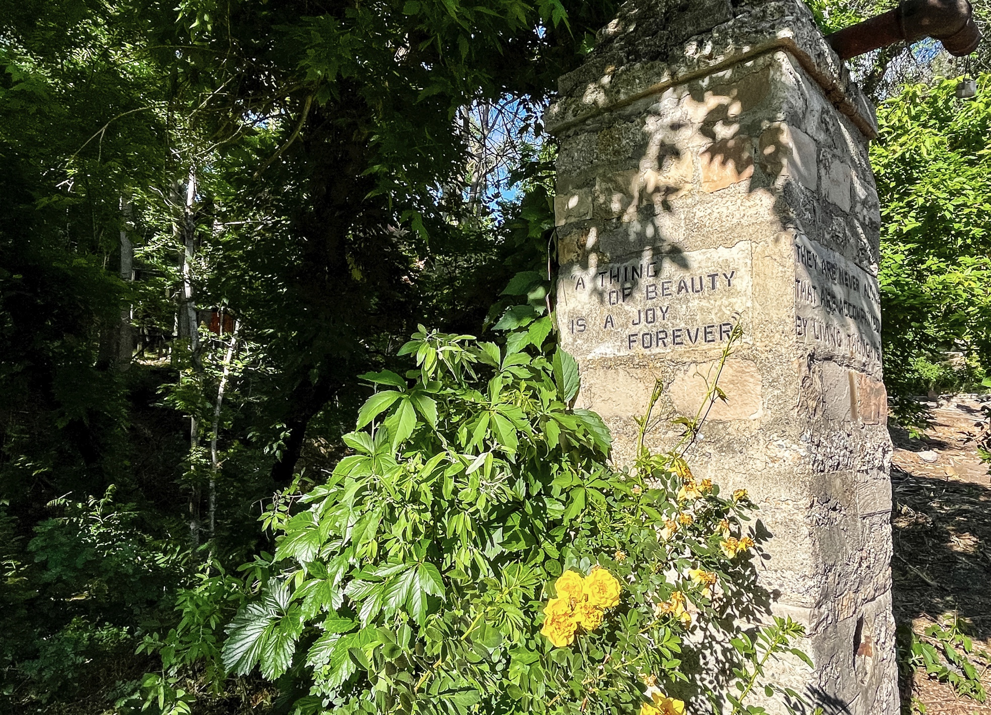 One of the many literature sculptures found at Allen Park on Tuesday. Salt Lake City planners are beginning to collect feedback on what residents and visitors want from historic Allen Park as they plan for the park's future.