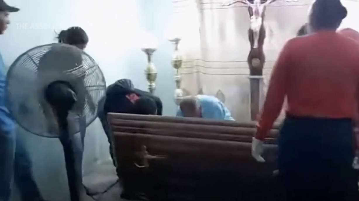 A 76-year-old woman who was declared dead at a hospital in Ecuador astonished her relatives by knocking on her coffin during her wake.