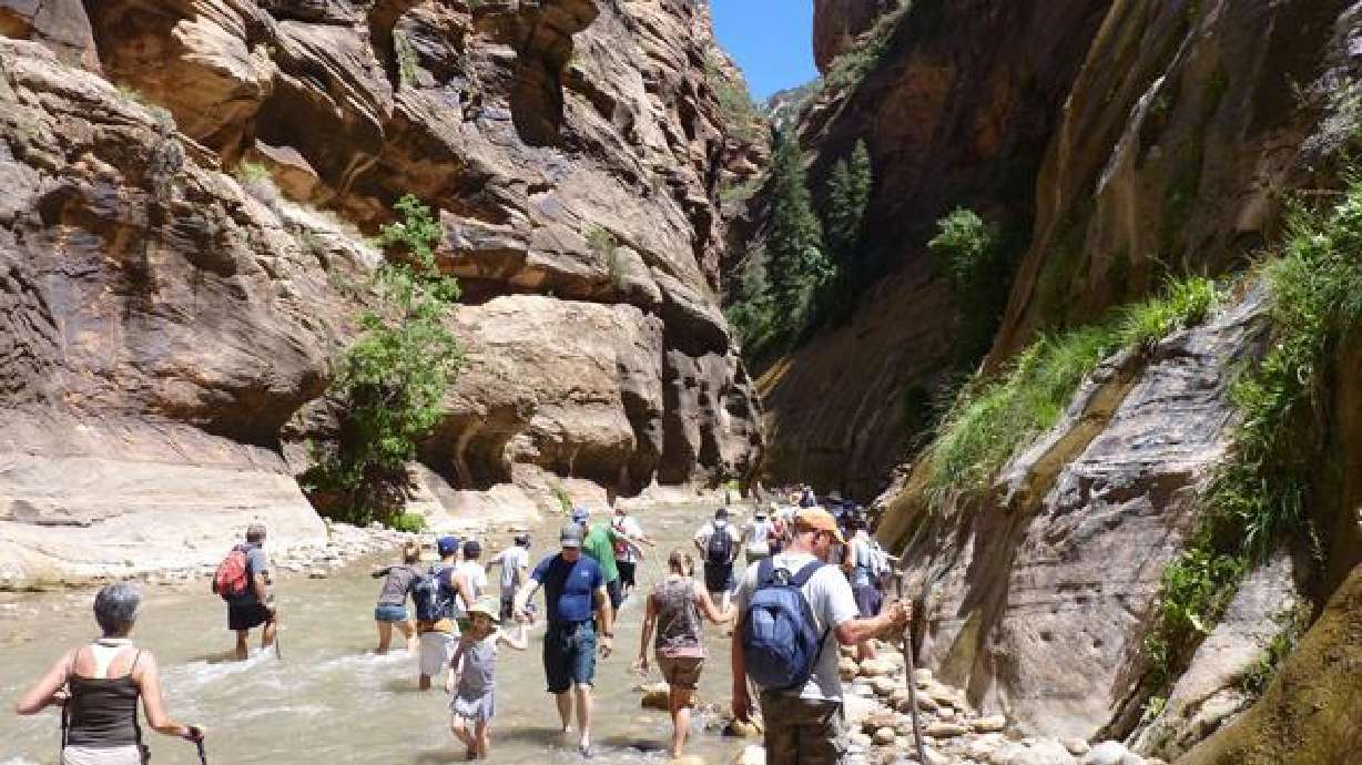 The Narrows Trail at Zion National Park.