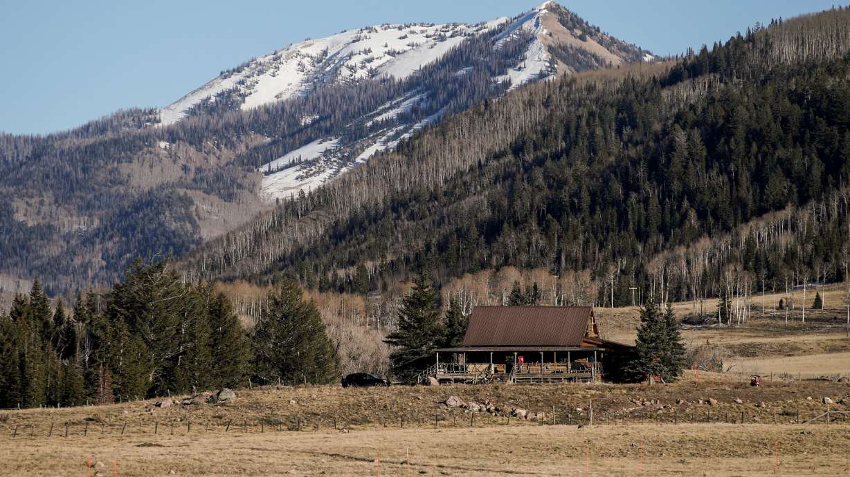 A cabin that belonged to the “Yellowstone” fictional character Rip Wheeler is pictured at Thousands Peaks Ranch on Dec. 2, 2021. The iconic landscapes of the Beehive State are set to be the backdrop of three new film productions.