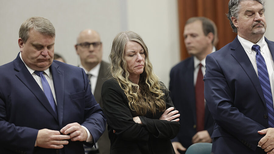 Lori Vallow Daybell stands and listens as the jury's verdict is read at the Ada County Courthouse in Boise on May 12. A judge on Thursday denied Daybell's request for a new trial.