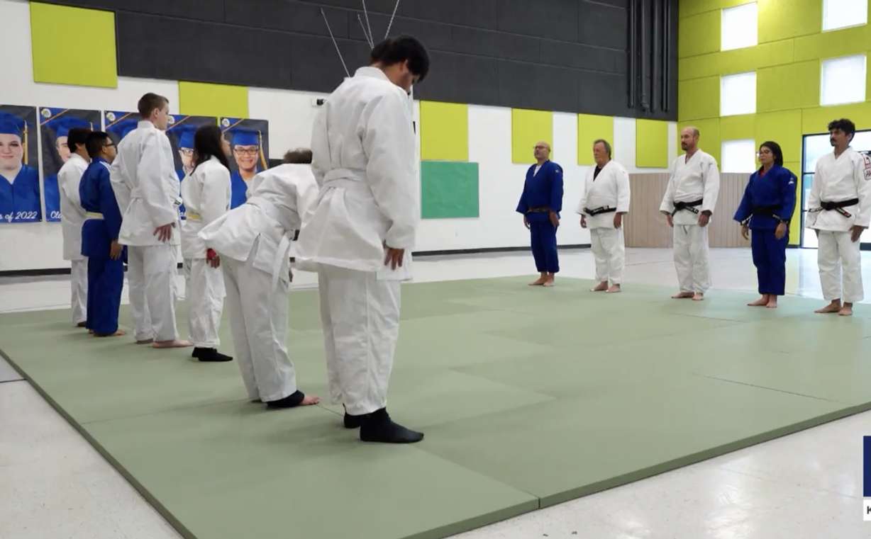 Students at the Utah Schools for the Deaf and Blind practice judo.