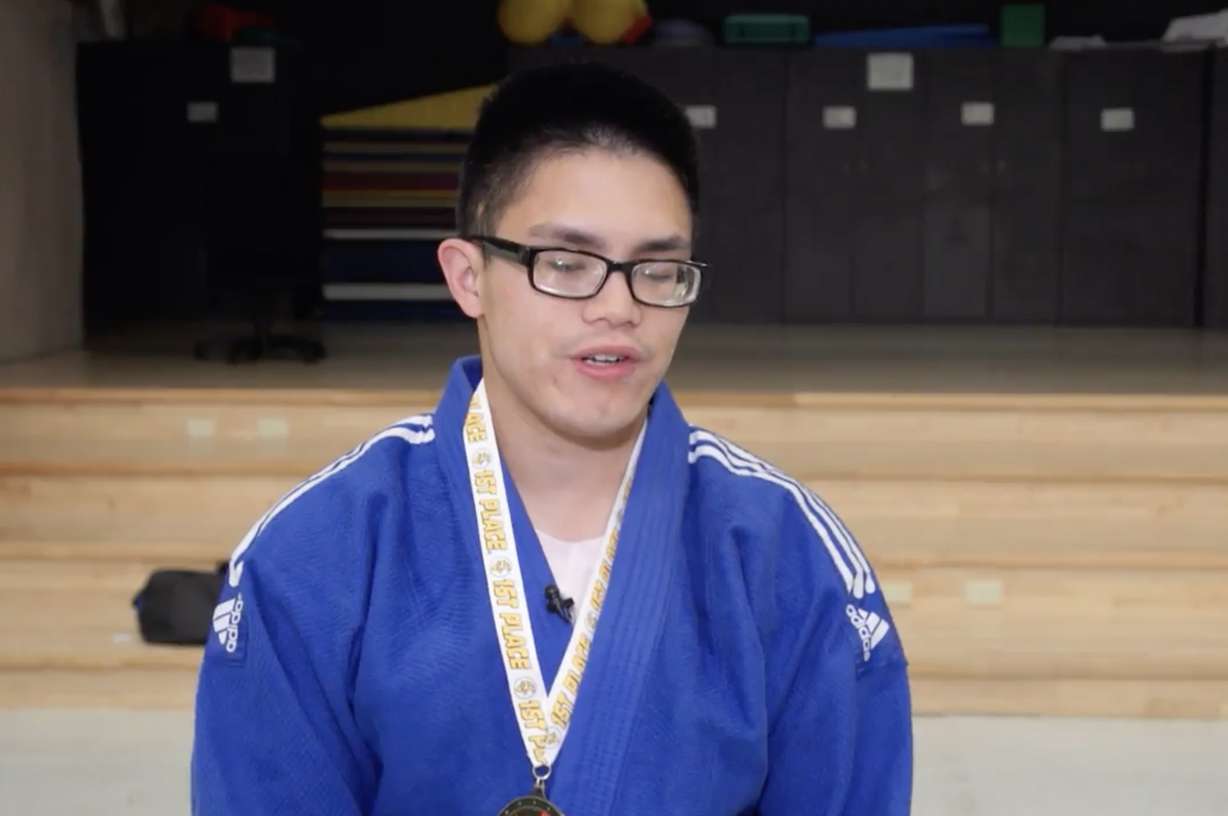 Student Casey Reyes talks about judo at the Utah Schools for the Deaf and Blind.