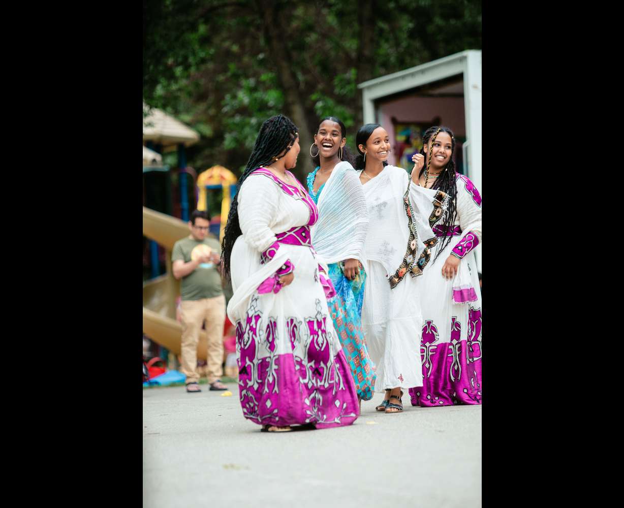 A group of refugees dances together in their cultural celebration at last year's World Refugee Event hosted by the Cache Refugee and Immigrant Connection on June 18, 2022.