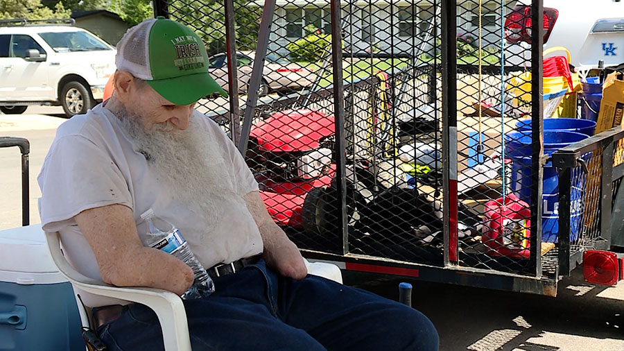 A cross-country group of bicyclists made a stop at an Orem home to help a handicapped man with spring clean-up.