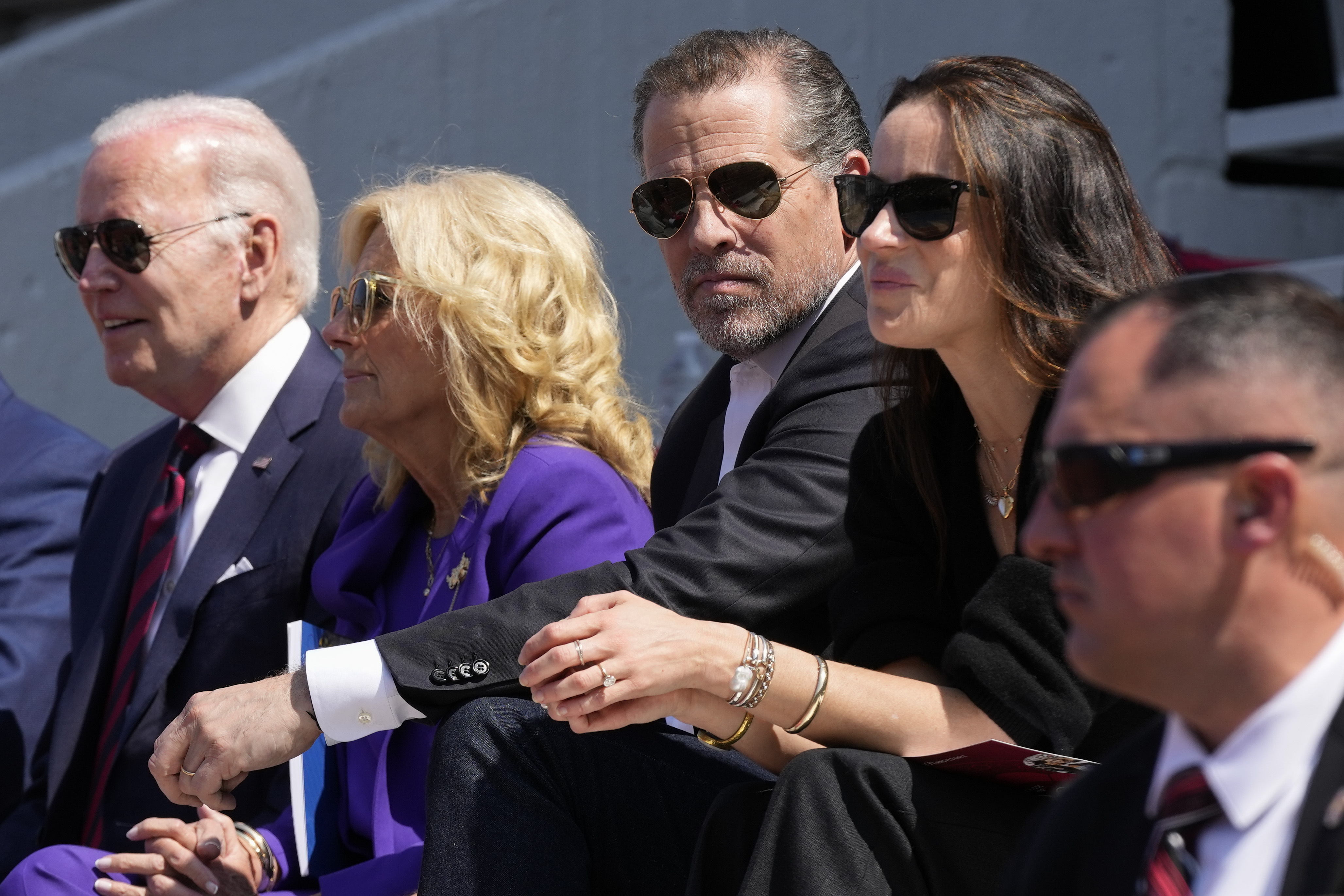 President Joe Biden attends his granddaughter Maisy Biden's commencement ceremony with first lady Jill Biden and children Hunter Biden and Ashley Biden at the University of Pennsylvania in Philadelphia, May 15.