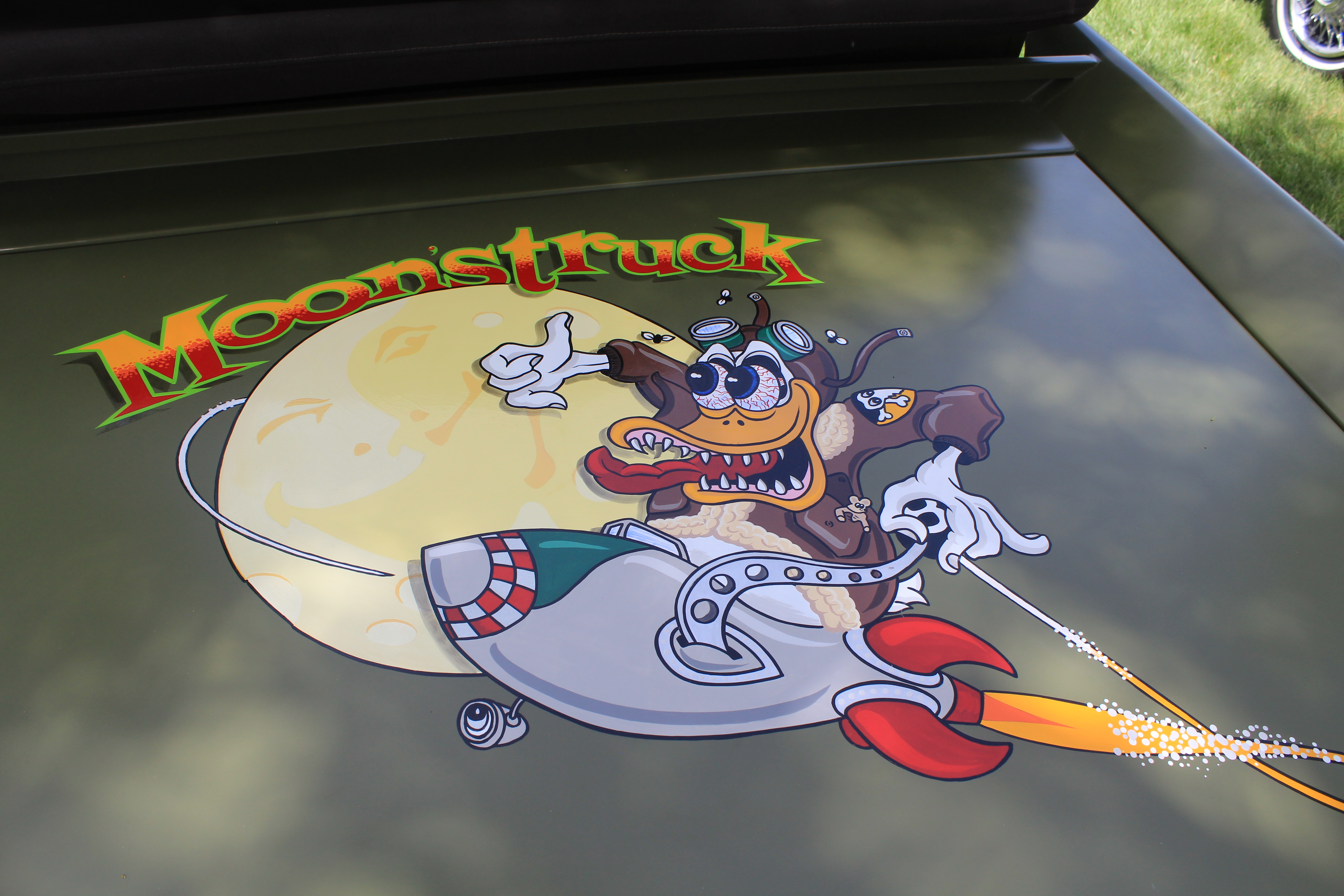 Rat Fink-influenced Donald Duck as the tail art on Gregg Johnson's Moonstruck.