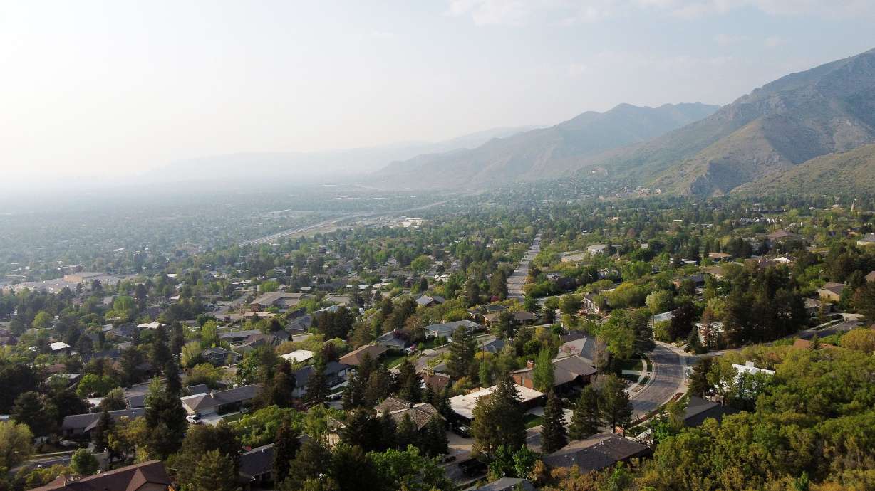 Hazy air appears in and around Salt Lake City on May 19. Much of Utah is experiencing a cold front that moved into northern Utah Monday night that dropped temperatures below normal.