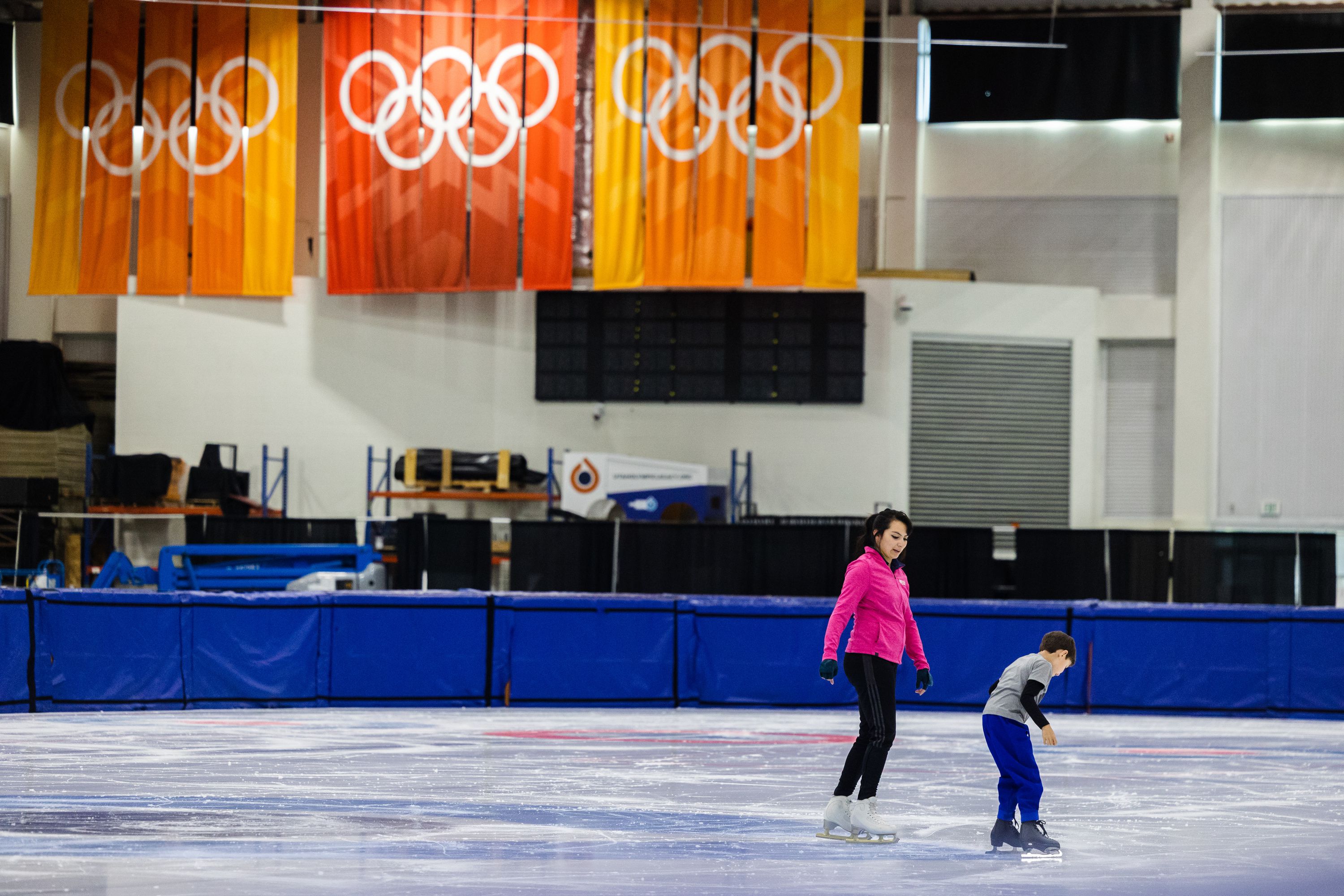 Jessica Mora conducts a skating lesson with Maximo Villasenor, 7, at the Utah Olympic Oval in Kearns on June 16. There's now just one unidentified contender in the race to host a Winter Games.