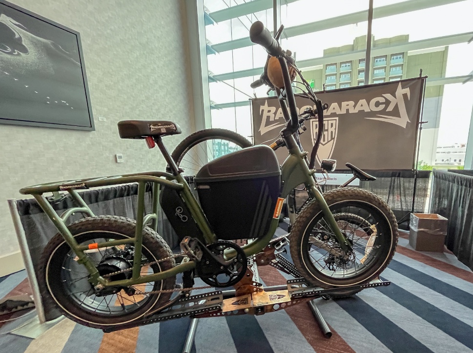 A RadGnaRack rack is displayed at an Outdoor Retailer event on Sunday. The Utah company formally launched this month.