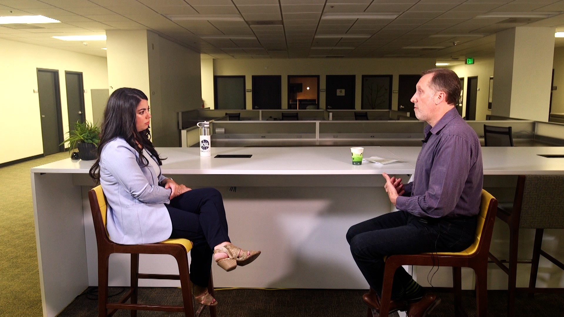 Peter Bromberg, left, a longtime librarian and associate director of the nonprofit Every Library, discusses banning certain books in school.