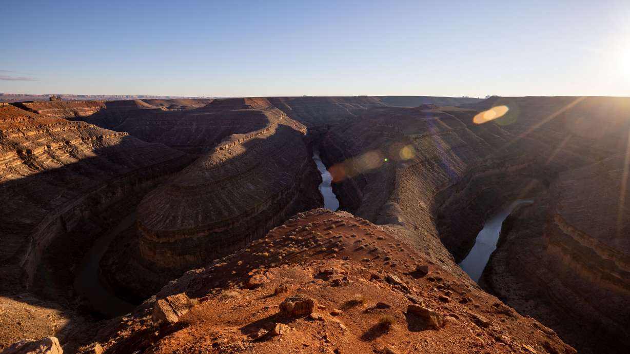 The San Juan River is seen from Goosenecks State Park near Mexican Hat, San Juan County. A man died after he was overtaken by river currents while recreating in the San Juan River.