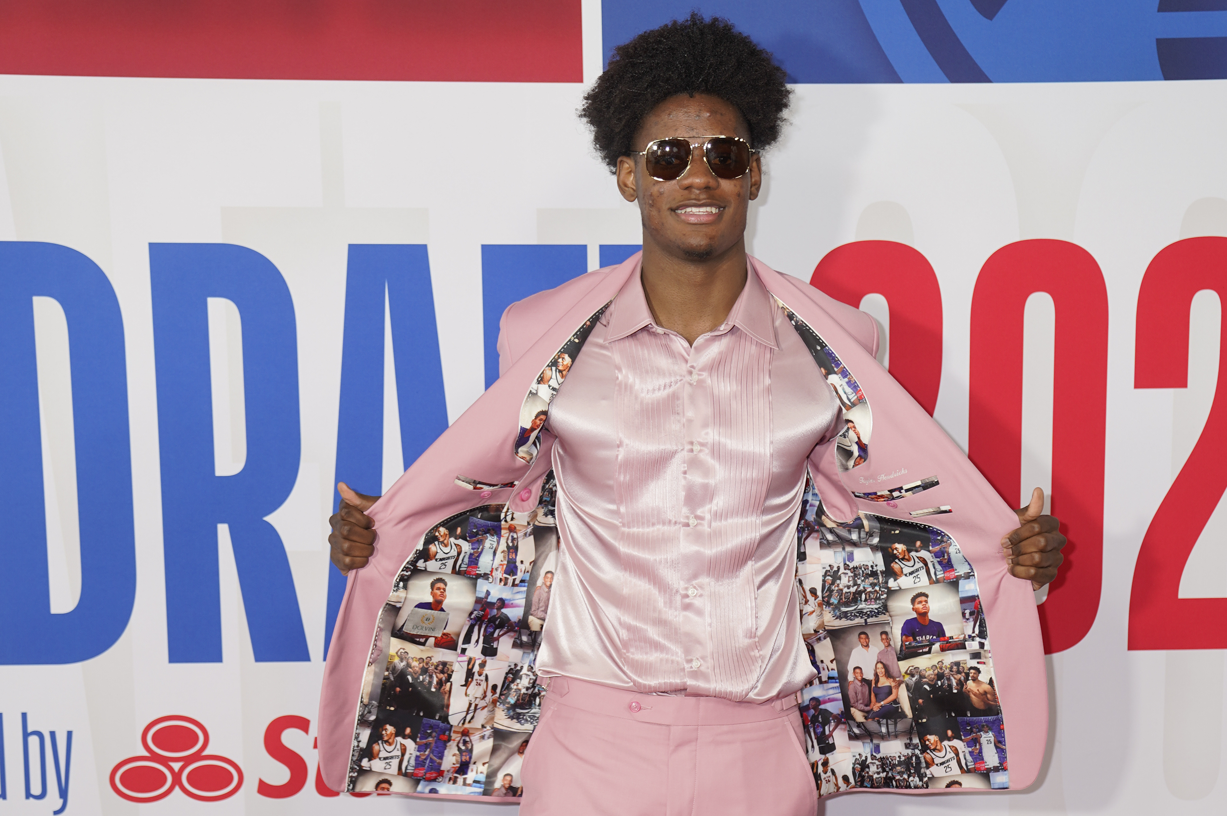 Taylor Hendricks arrives before the NBA basketball draft at Barclays Center, Thursday, June 22, 2023, in New York. 