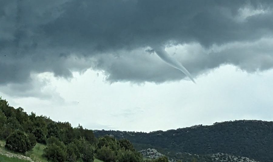 Gustnado is seen between Lava Hot Springs and Soda Springs Friday afternoon.