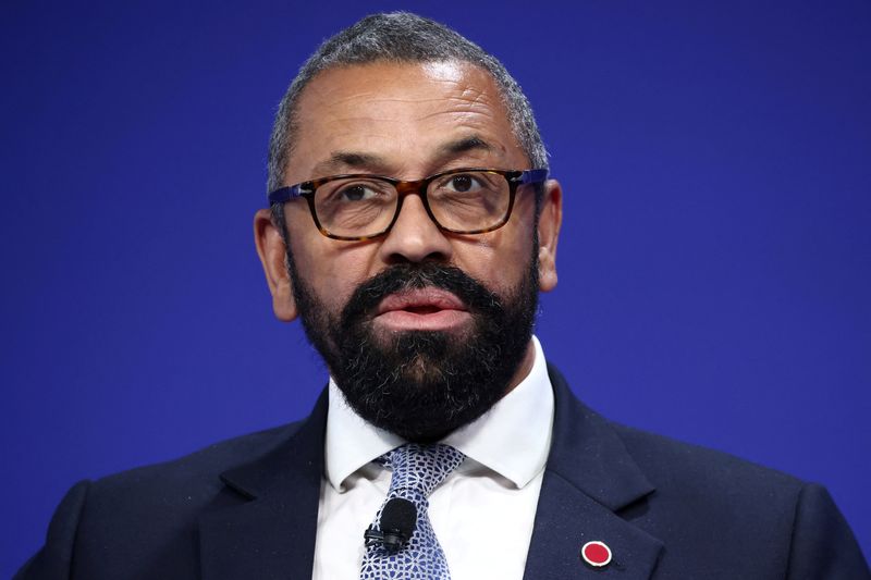 Britain's Foreign Secretary James Cleverly addresses the closing session on the second day of the Ukraine Recovery Conference in London, Britain, June 22.