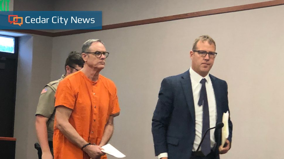 Defendant Michael Lister and attorney Matt Munson arrive for Lister's sentencing hearing in 5th District Court, Cedar City, Utah, Tuesday. Lister was sentenced to a minimum of 25 years in prison for sexually molesting a child.