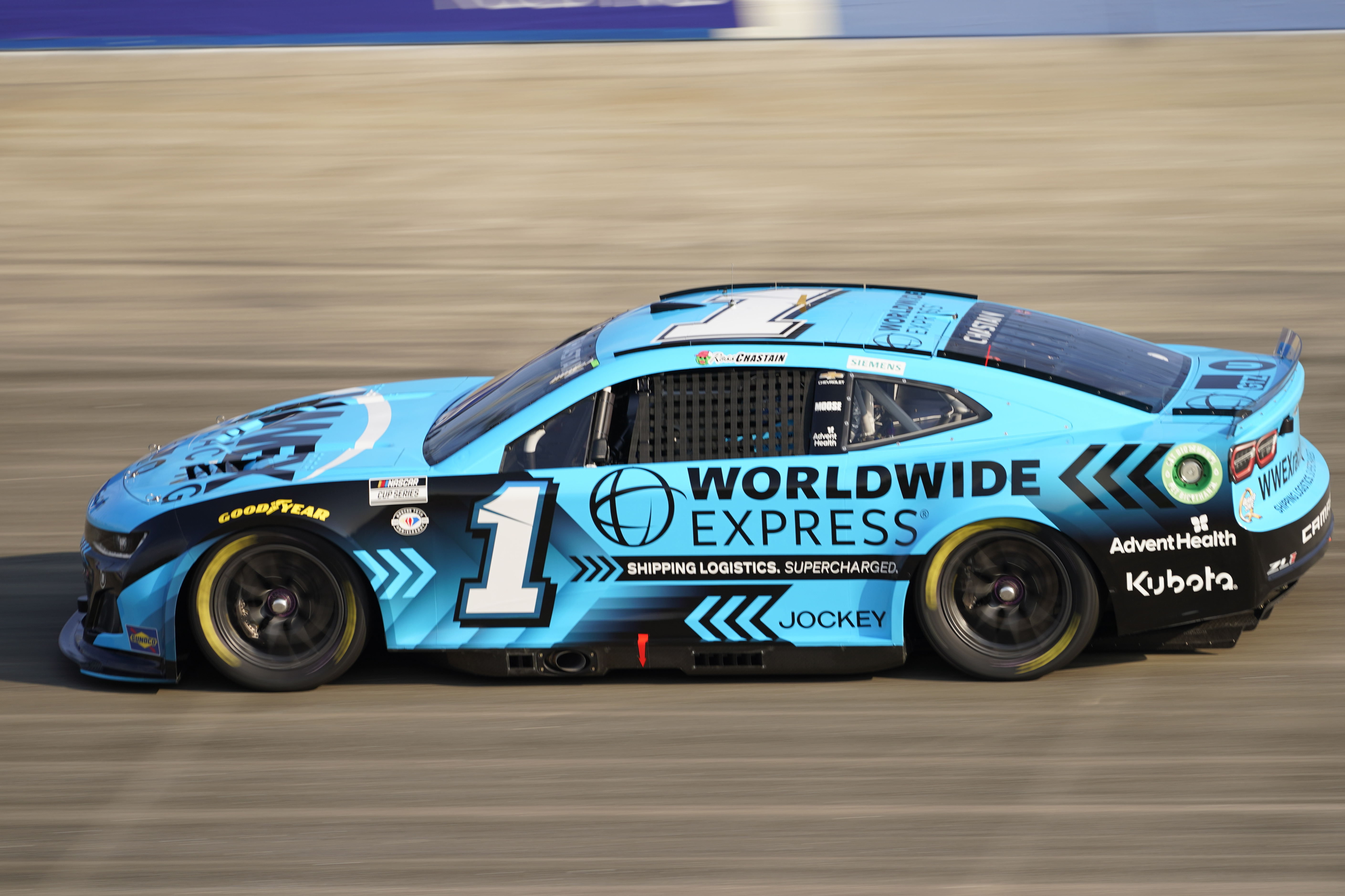 Ross Chastain drives around the track during a NASCAR Cup Series auto race, Sunday, June 25, 2023, in Lebanon, Tenn. 