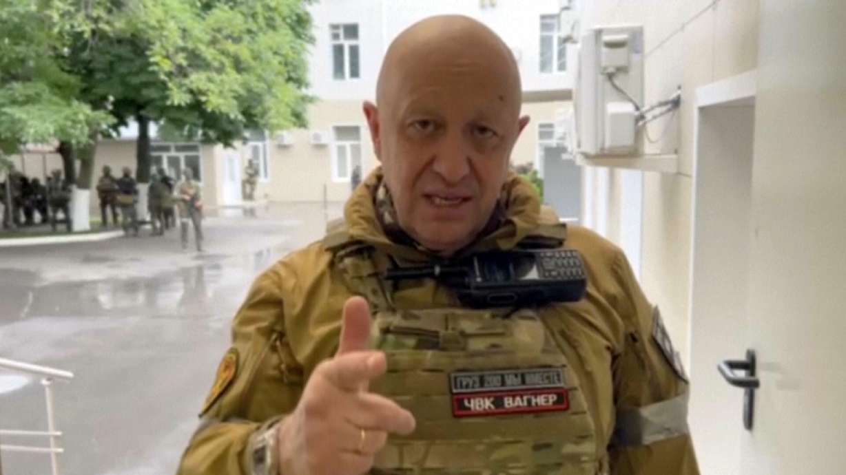 Yevgeny Prigozhin, the owner of the Wagner Group military company, records his video addresses in Rostov-on-Don, Russia, Saturday. Russian authorities say they have closed a criminal investigation into the armed rebellion led by Prigozhin, with no charges against him or any of the other participants.
