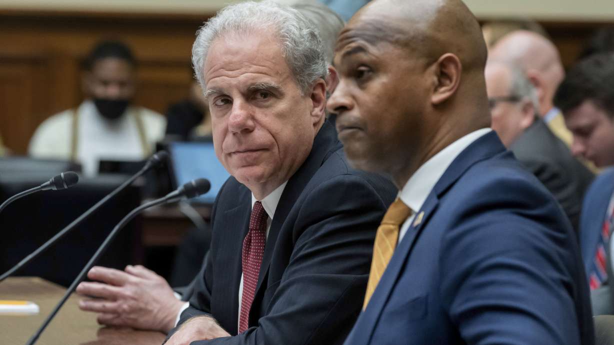 Michael Horowitz and David Smith testify before the House Oversight and Accountability Committee about waste and fraud in COVID-19 relief programs, Washington, Feb. 1. Two COVID-19 relief funds may have been bilked for up to $200 billion.