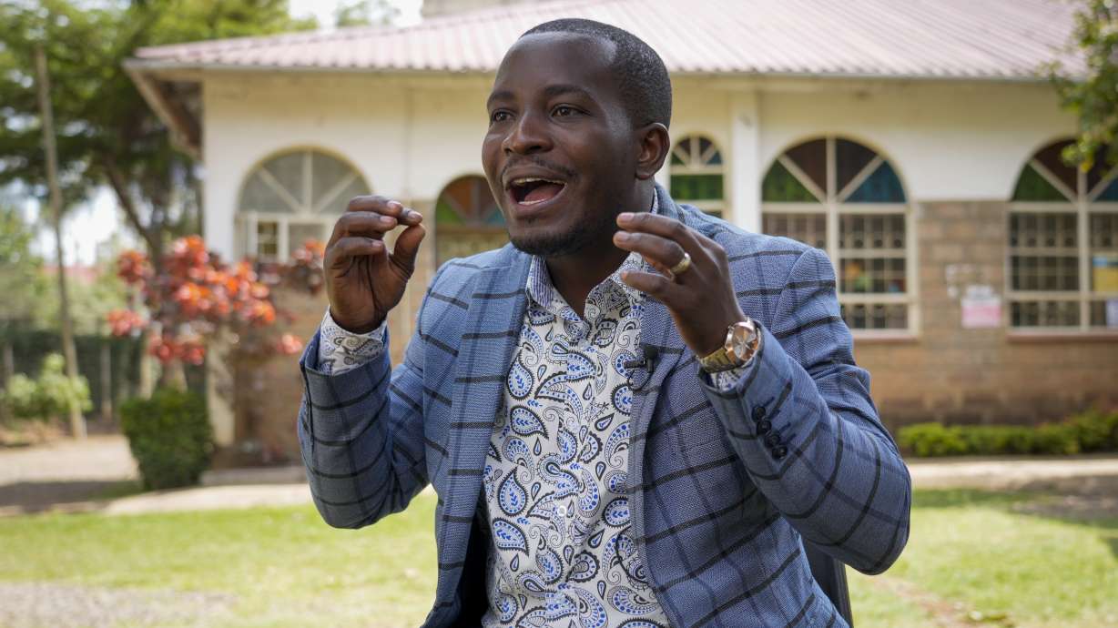 Former Facebook content moderator Nathan Nkunzimana speaks to the Associated Press in Nairobi, Kenya, June 9. Nearly 200 former content moderators for Facebook are suing in a court case in Kenya.