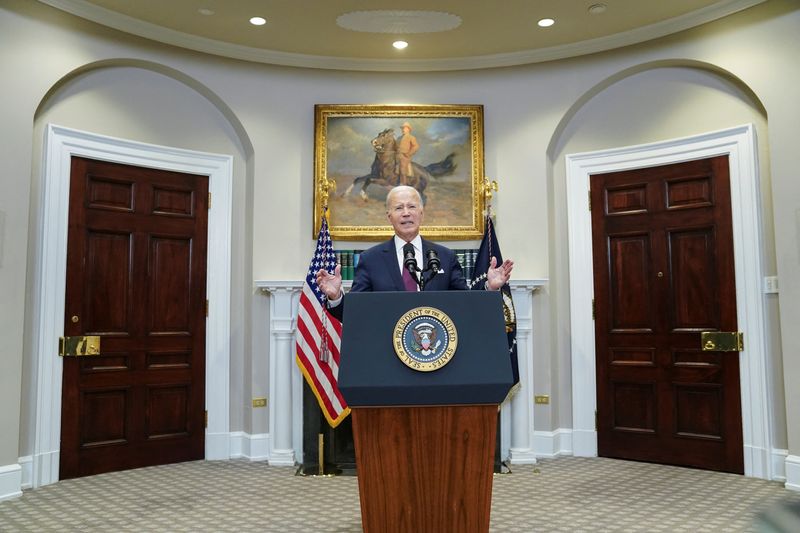 President Joe Biden speaks about the Supreme Court’s decision to strike down race-conscious student admissions at the White House on Thursday. Biden said it would be a mistake to expand the membership of the U.S. Supreme Court.