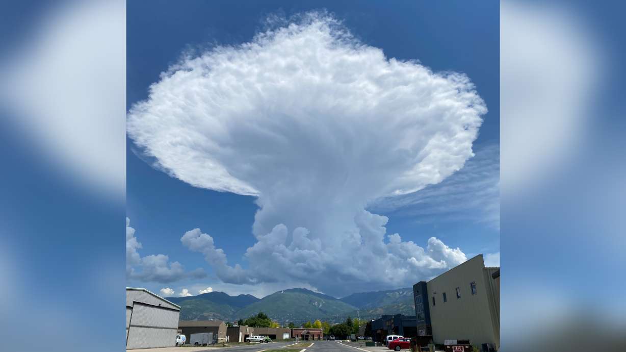 A thunderhead cloud seen from Bountiful on Thursday.