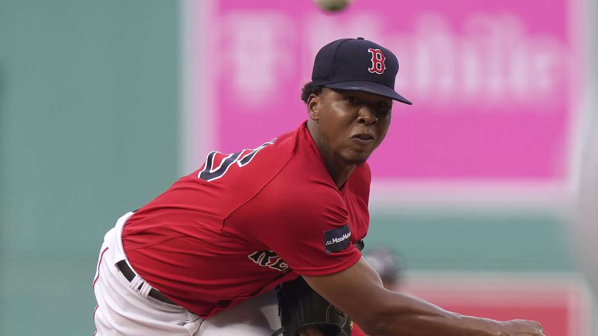 Boston Red Sox's Brayan Bello delivers a pitch to a Miami Marlins batter in the first inning of a baseball game, Thursday, June 29, 2023, in Boston.