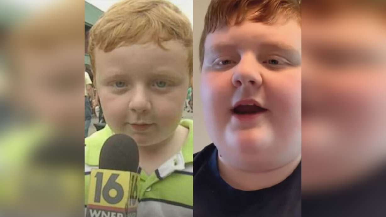 Noah Ritter, first appeared on live television when he was 5. Now 14, he still jokes about being the "apparently kid."