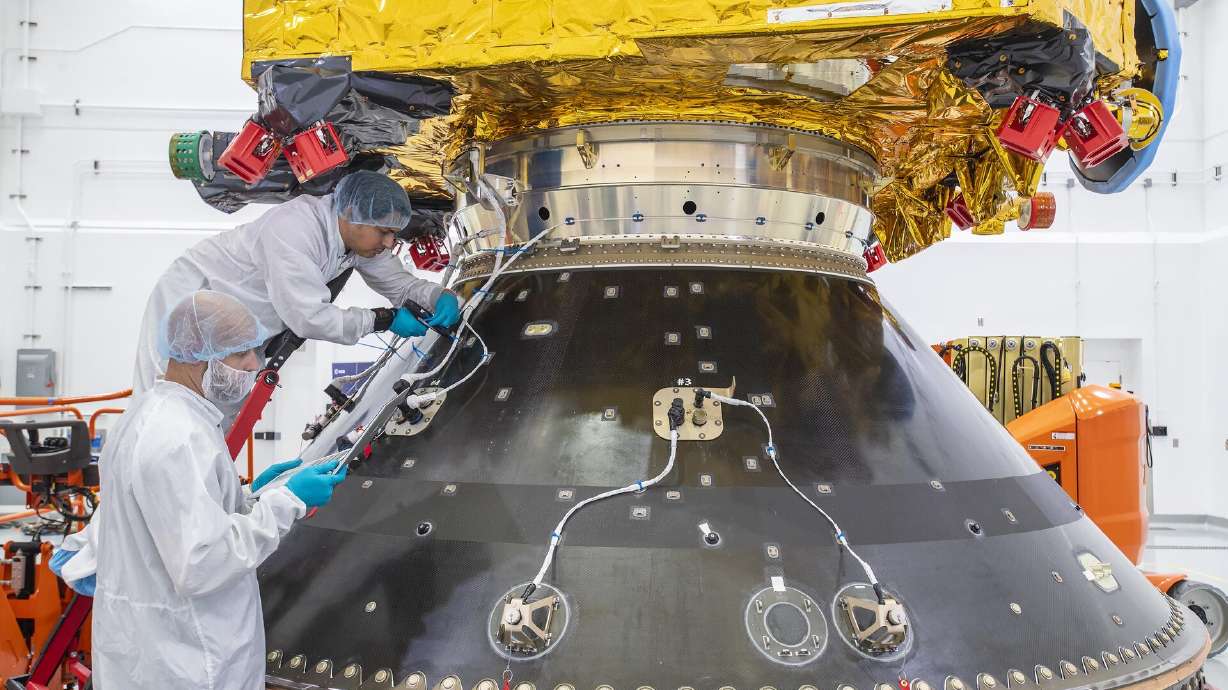 This photo provided by the European Space Agency on June 29, 2023 shows the Euclid space telescope being prepared for launch from Cape Canaveral, Fla.